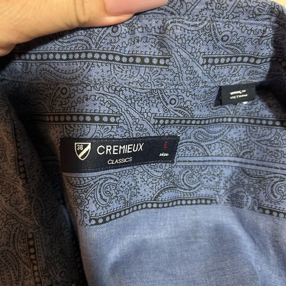 Cremieux Classics- soft blue color with paisley pattern& lines- size l - Picture 5 of 9
